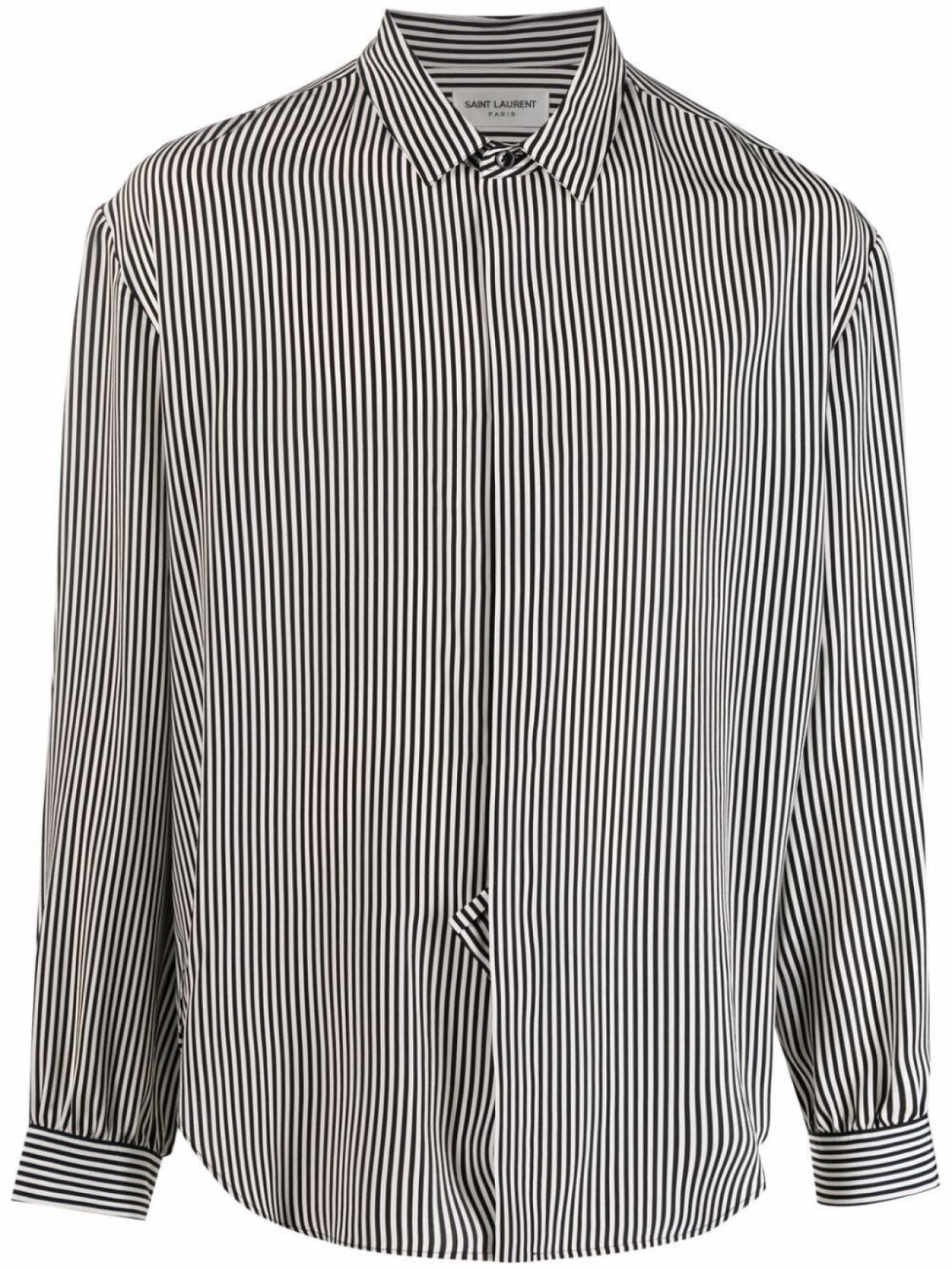 

Saint Laurent шелковая рубашка в полоску, черный