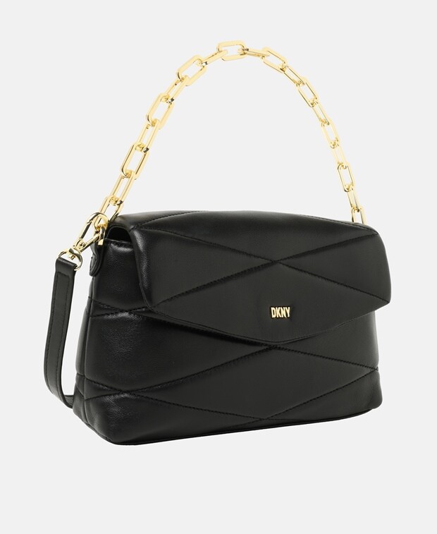 

Кожаная сумка через плечо DKNY, черный