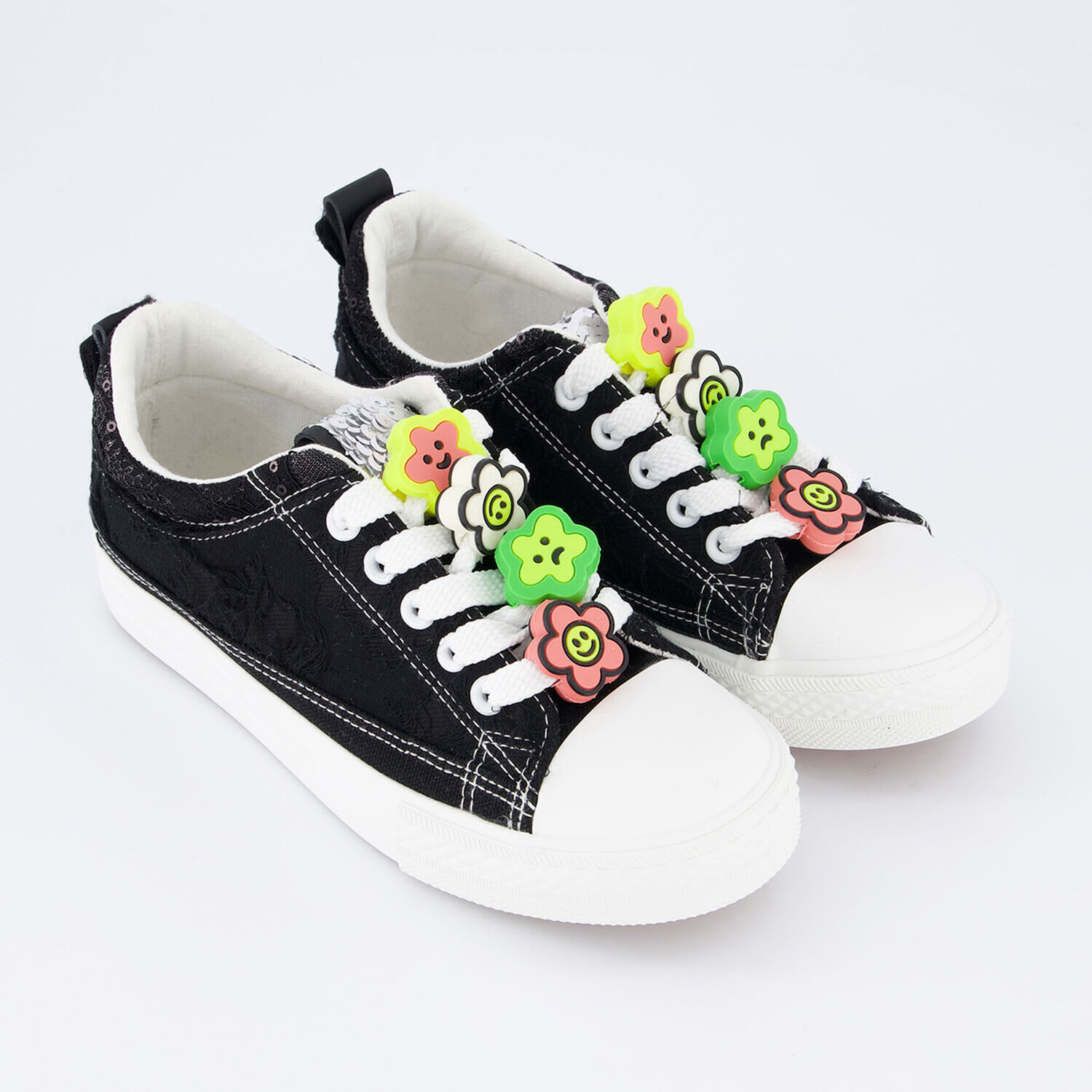 Черные кроссовки Axel с цветочными элементами Yoki Girls