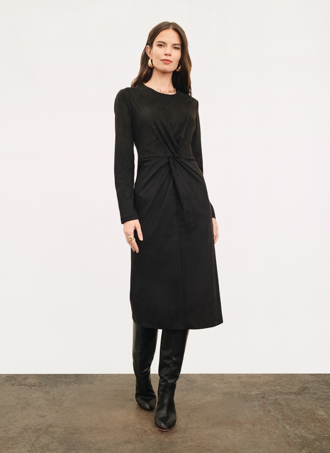 

Платье-миди из искусственной замши Donna Karan