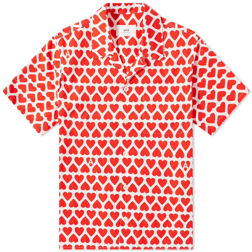 Рубашка AMI Heart Print Vacation Shirt