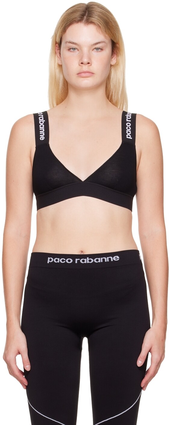 

Черный спортивный бюстгальтер из вискозы Paco Rabanne