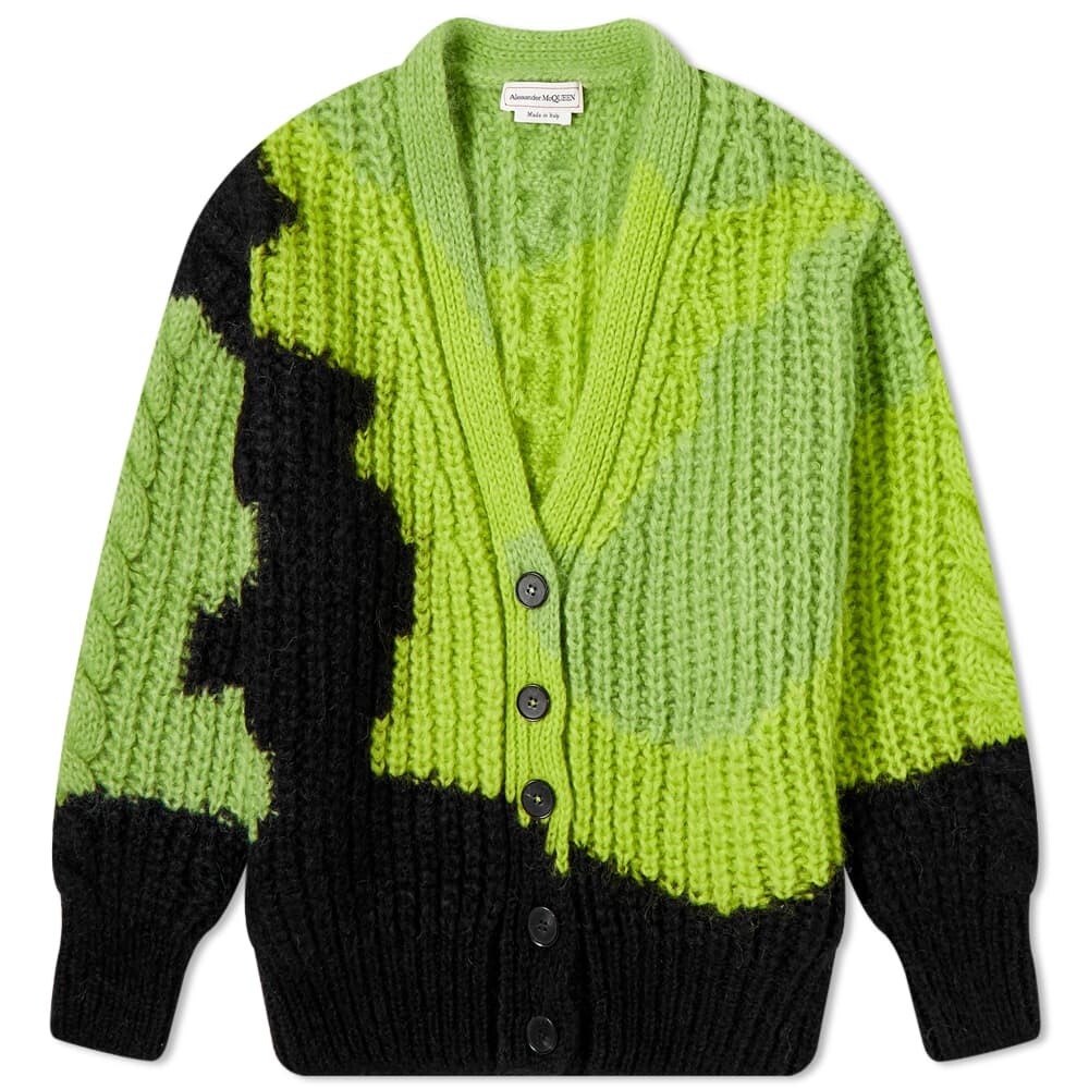 

Джемпер Alexander McQueen Mohair Neon Cardigan, Зеленый