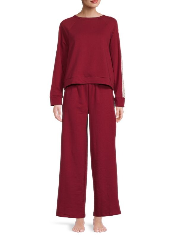 

Комплект пижамный Dkny из 2 предметов: толстовки и брюк, красный