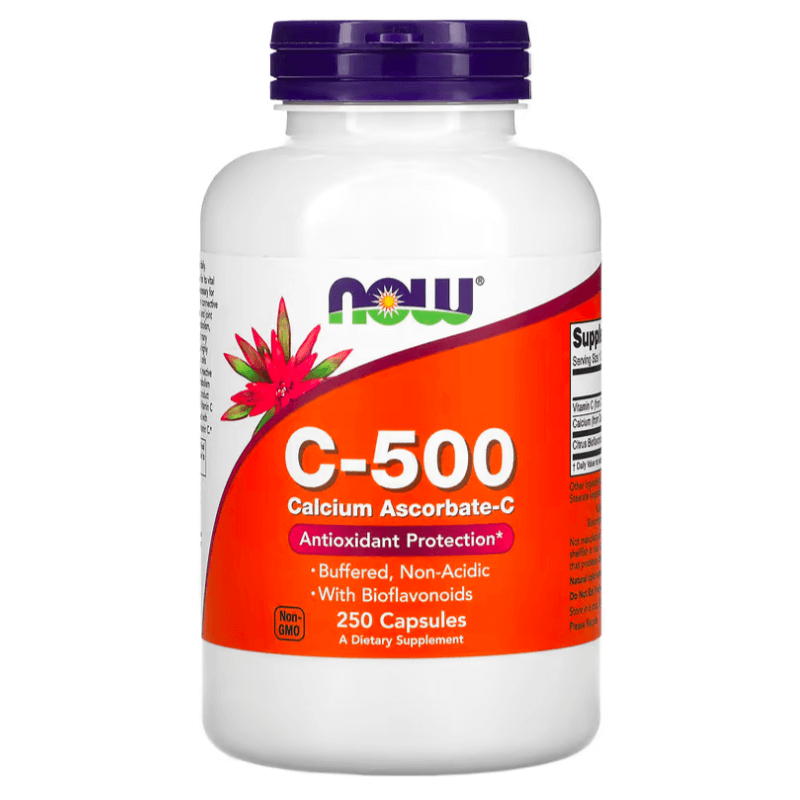 Витамин C из аскорбата кальция NOW Foods 500 мг, 250 капсул цена и фото