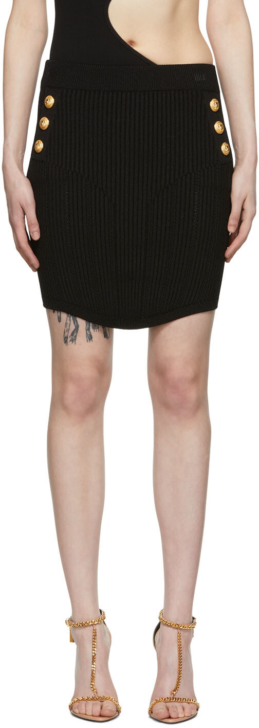 

Черная мини-юбка из вискозы Balmain