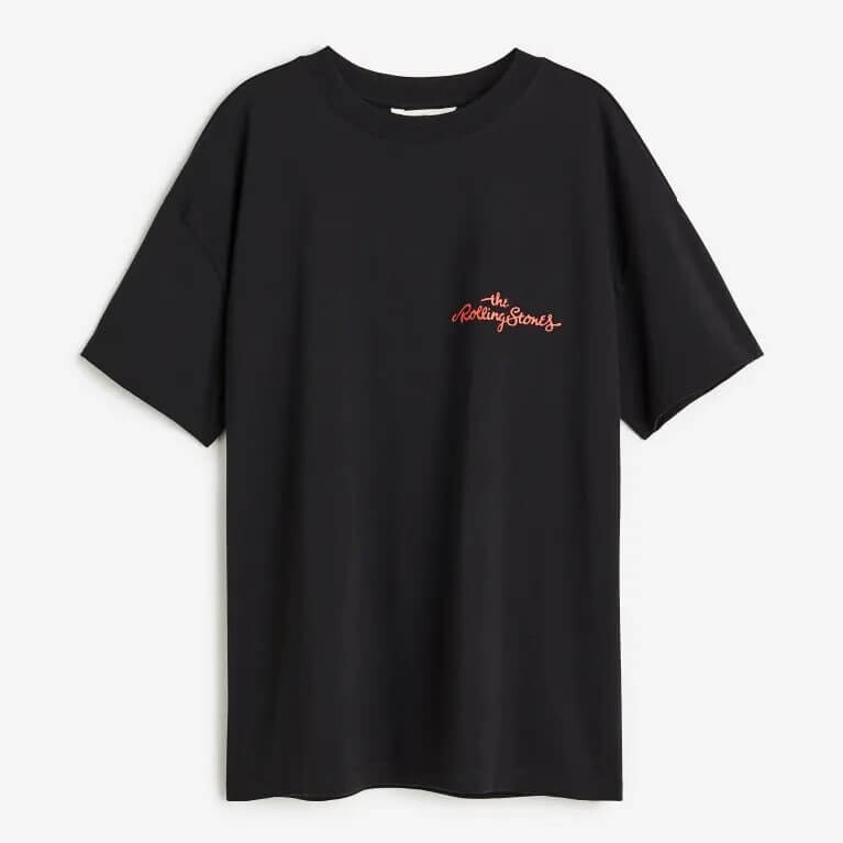 

Футболка H&M Oversized Printed T-Shirt, черный