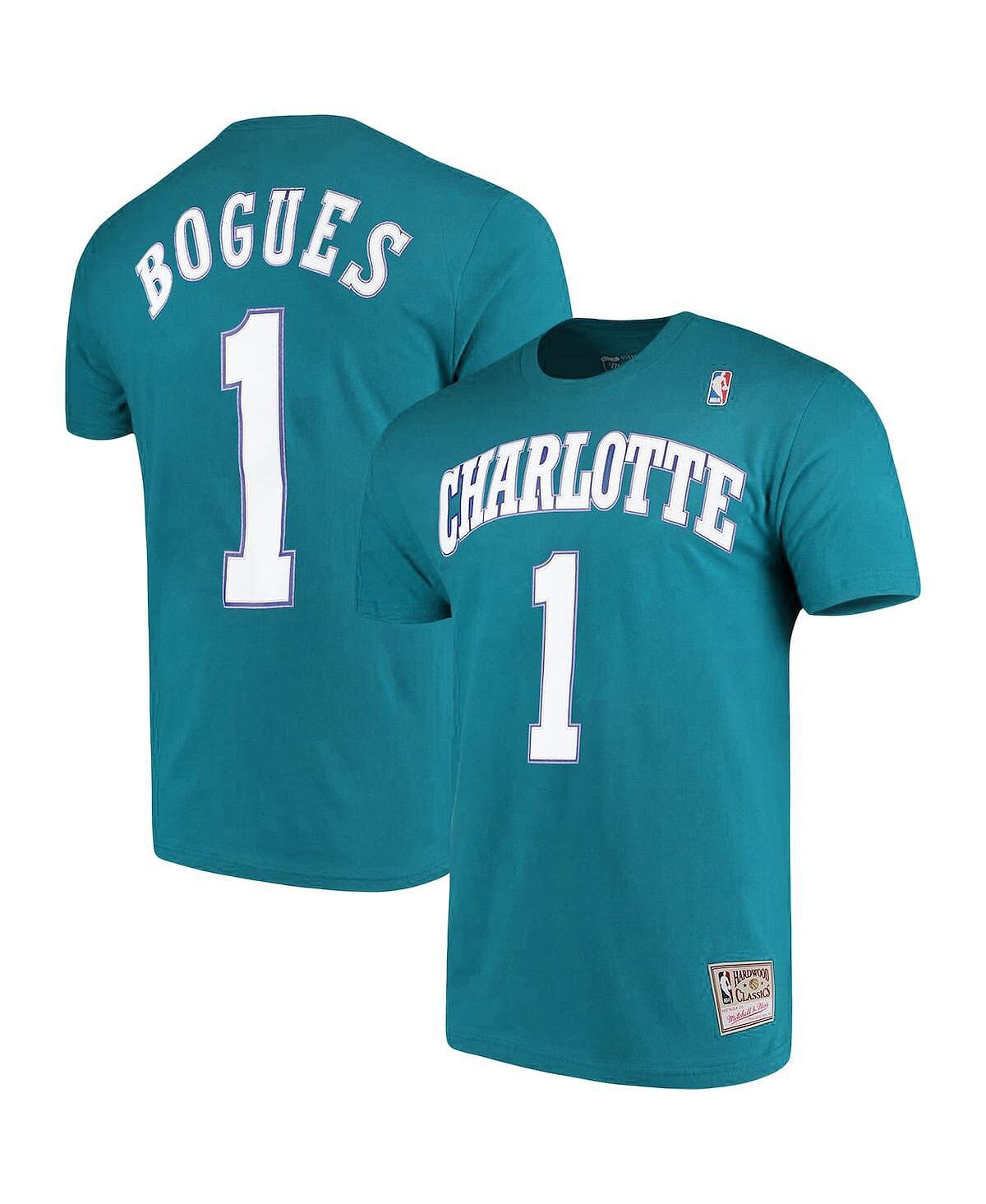 

Мужская футболка muggsy bogues teal charlotte hornets hardwood classics с именем и номером игрока Mitchell & Ness, бирюзовый