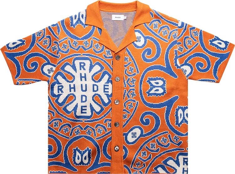 

Рубашка Rhude Knit Tile Button Up Shirt 'Red/Blue/White', красный