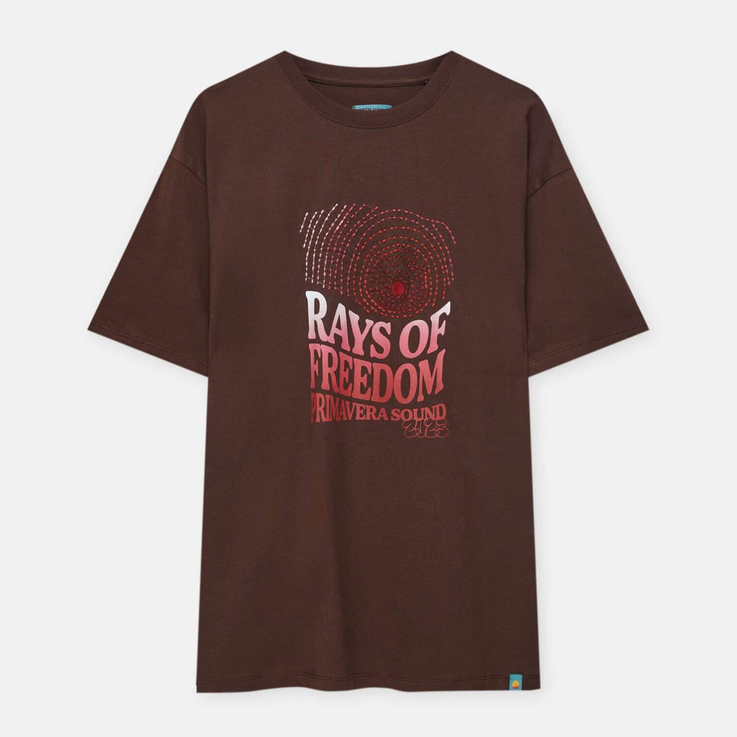 

Футболка Pull&Bear Primavera Sound With Ombre Embroidery, коричневый