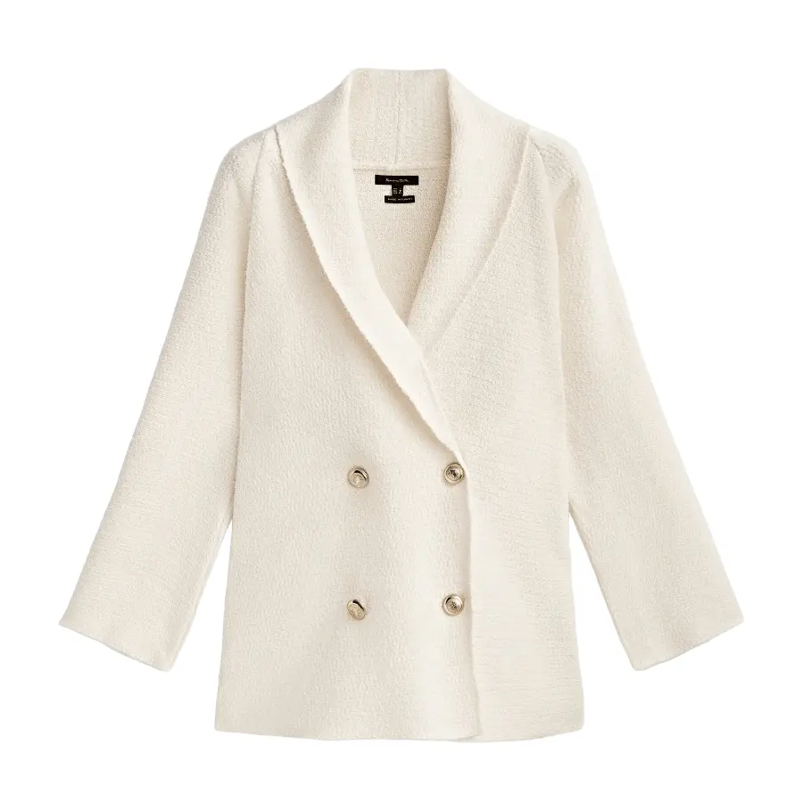 

Кардиган Massimo Dutti Textured Wrap With Buttons, кремовый