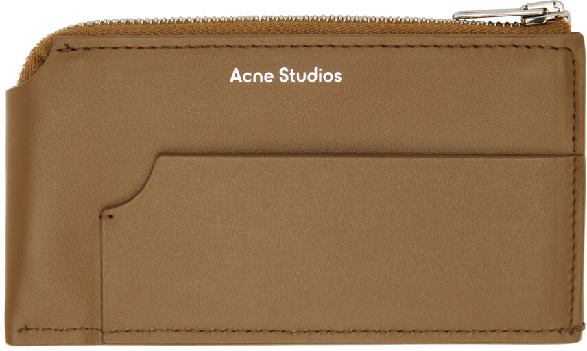 

Коричневый кошелек на молнии из телячьей кожи Acne Studios