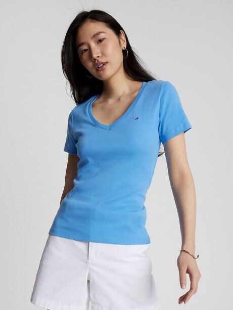 

Футболка с V-образным вырезом Tommy Hilfiger Favorite V-neck, голубой