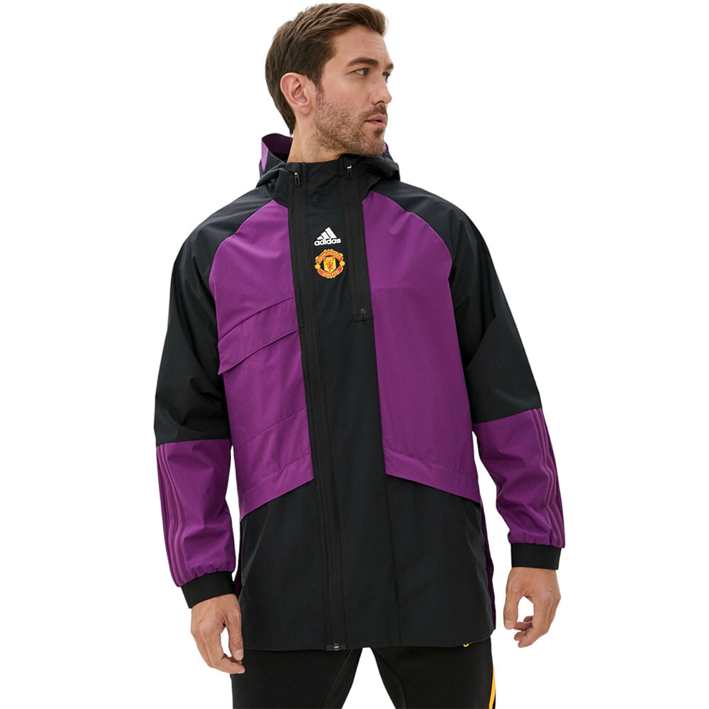 

Куртка Adidas Manchester United Travel Drill, черный/фиолетовый