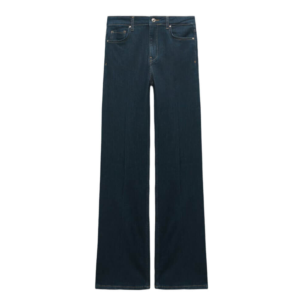 

Джинсы женские расклешенные c высокой посадкой Zara Z1975, темно-синий