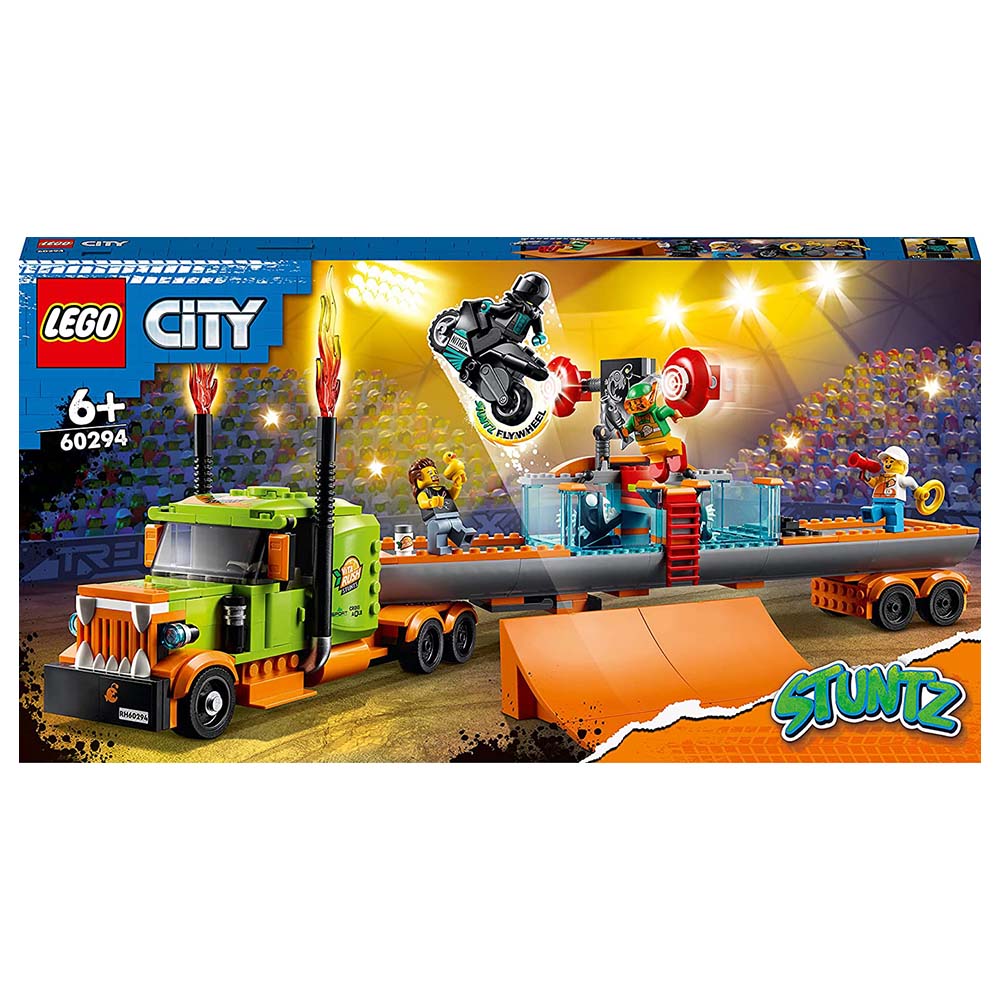 Конструктор Lego City Stunts - Stunt Show Truck Building Bricks 60294 engineering bulldozer crane technic dump truck building blocks city co