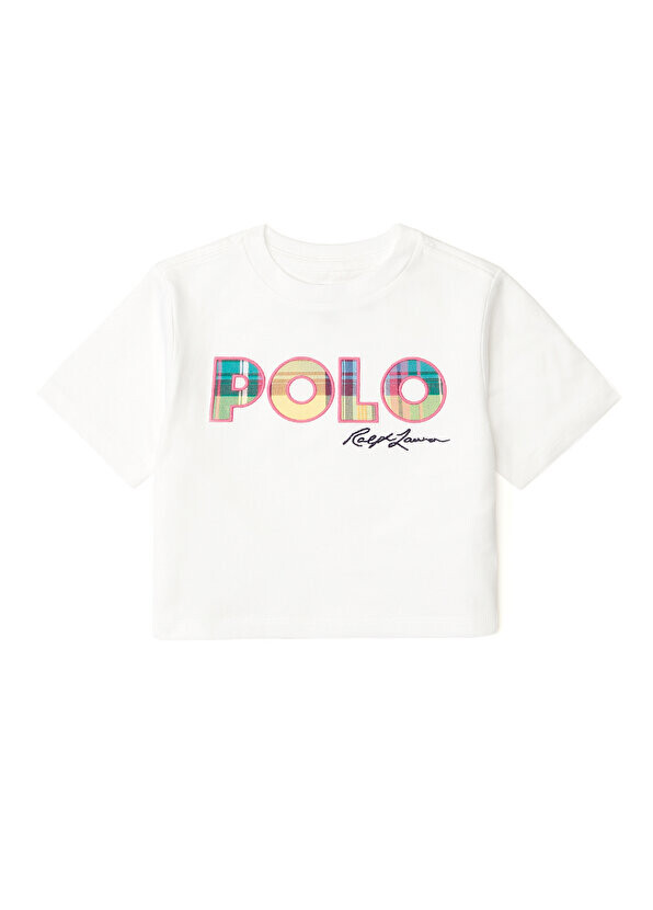 

Футболка для девочек с белым логотипом Polo Ralph Lauren