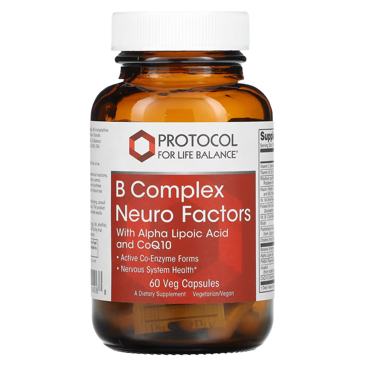 

Protocol for Life Balance, B Complex Neuro Factors, 60 растительных капсул