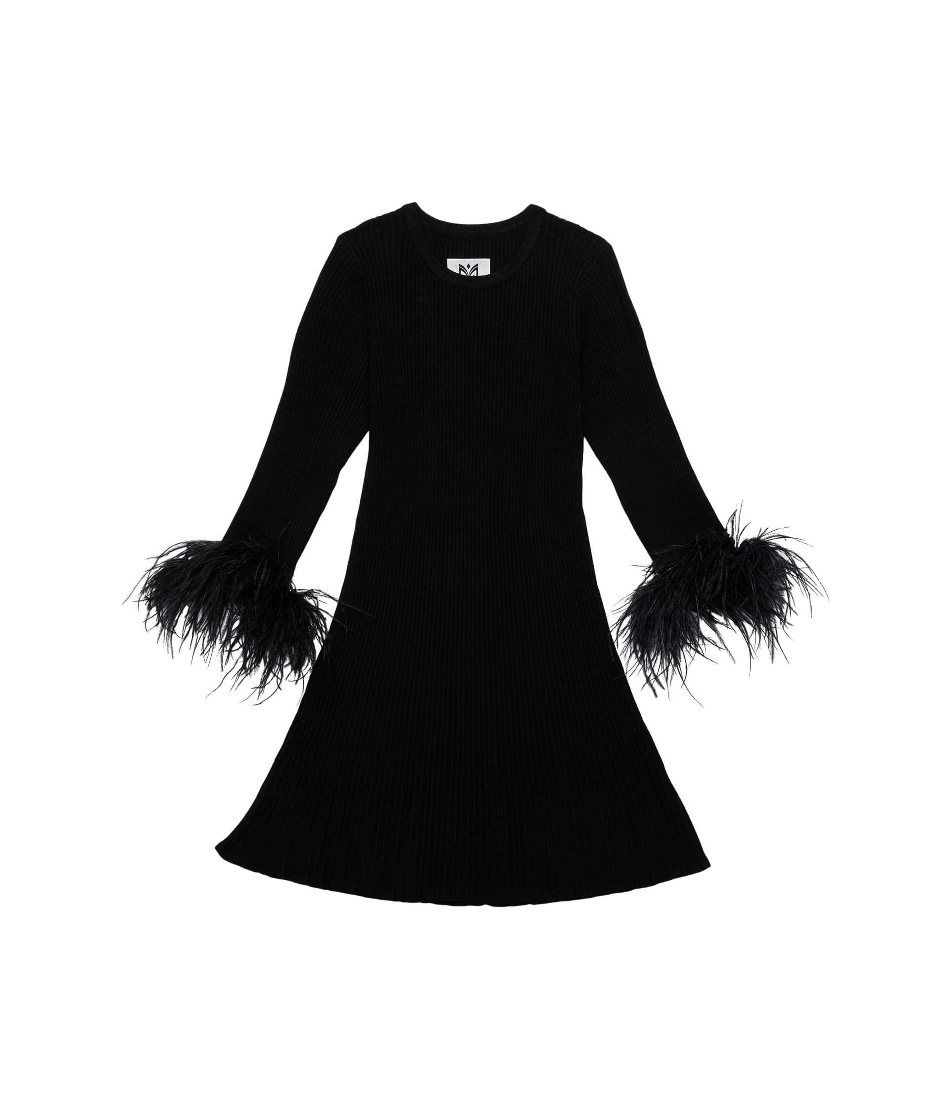 Платье MILLY MINIS, Fit-and-Flare Feather Sleeve Dress milly свитер
