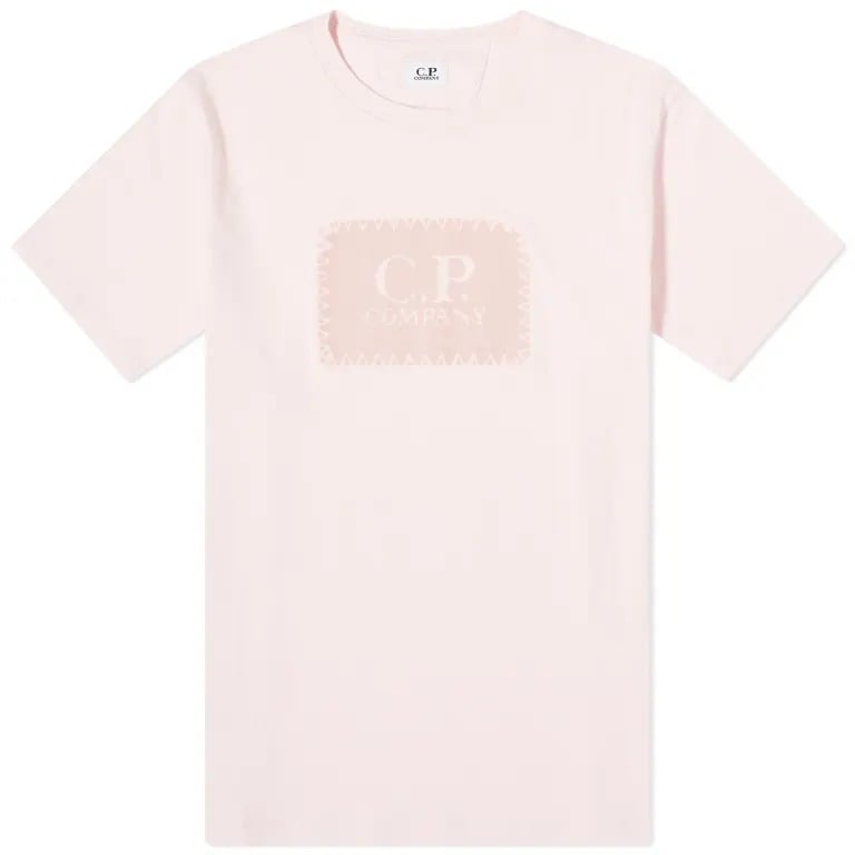 

Футболка C.p. Company 30/1 Jersey Label Style Logo, светло-розовый