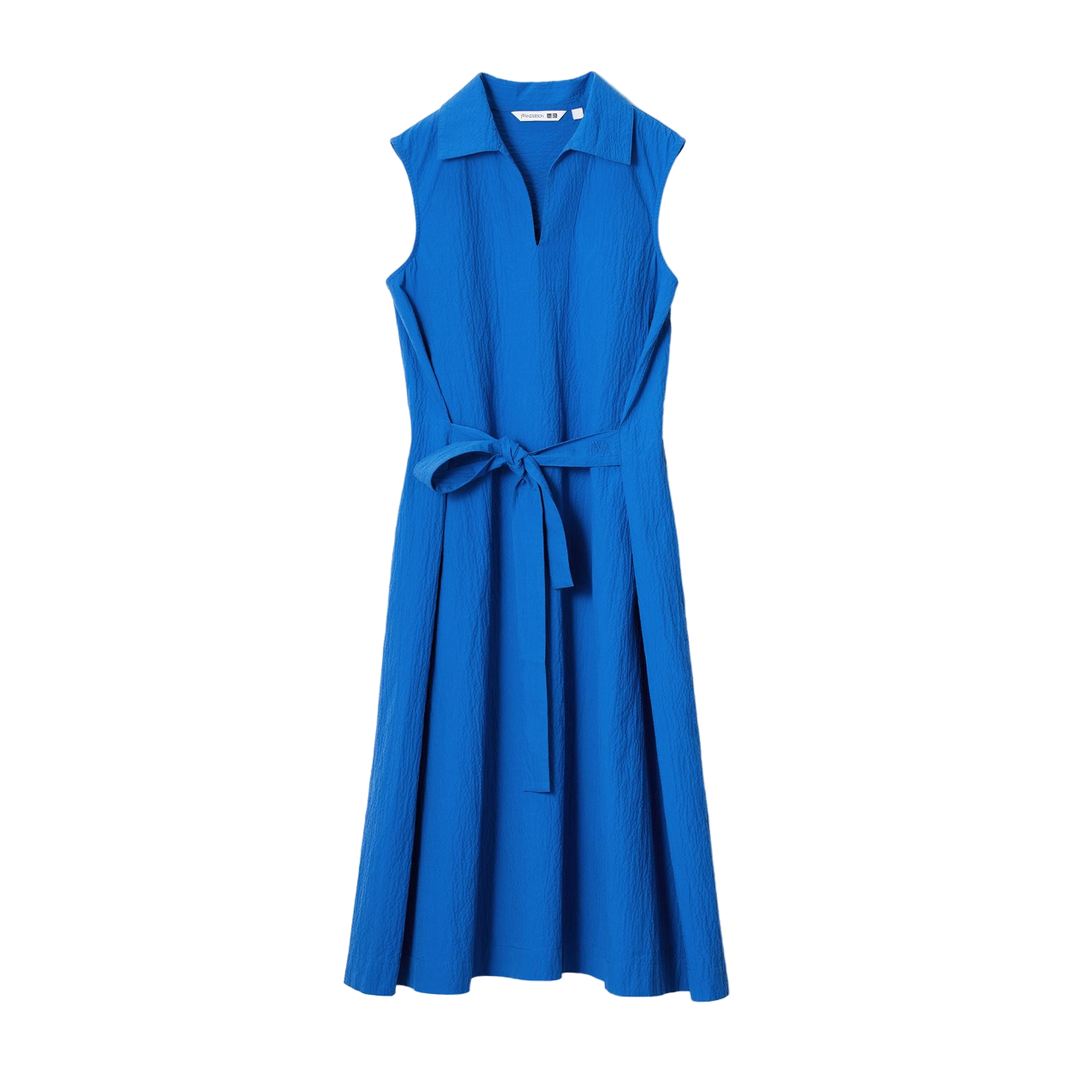 Платье Uniqlo х JW Anderson Seersucker Cotton Belted Sleeveless, синий