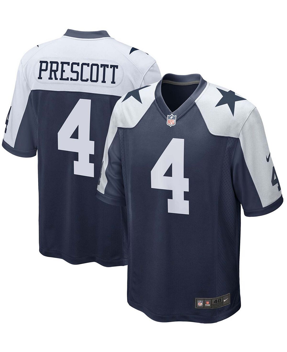 Мужская футболка dak prescott navy dallas cowboys alternate game team Nike, синий men s america football jersey dallas dak prescott amari cooper ezekiel elliott ceedee lamb romo parsons witten schulzt jerseys