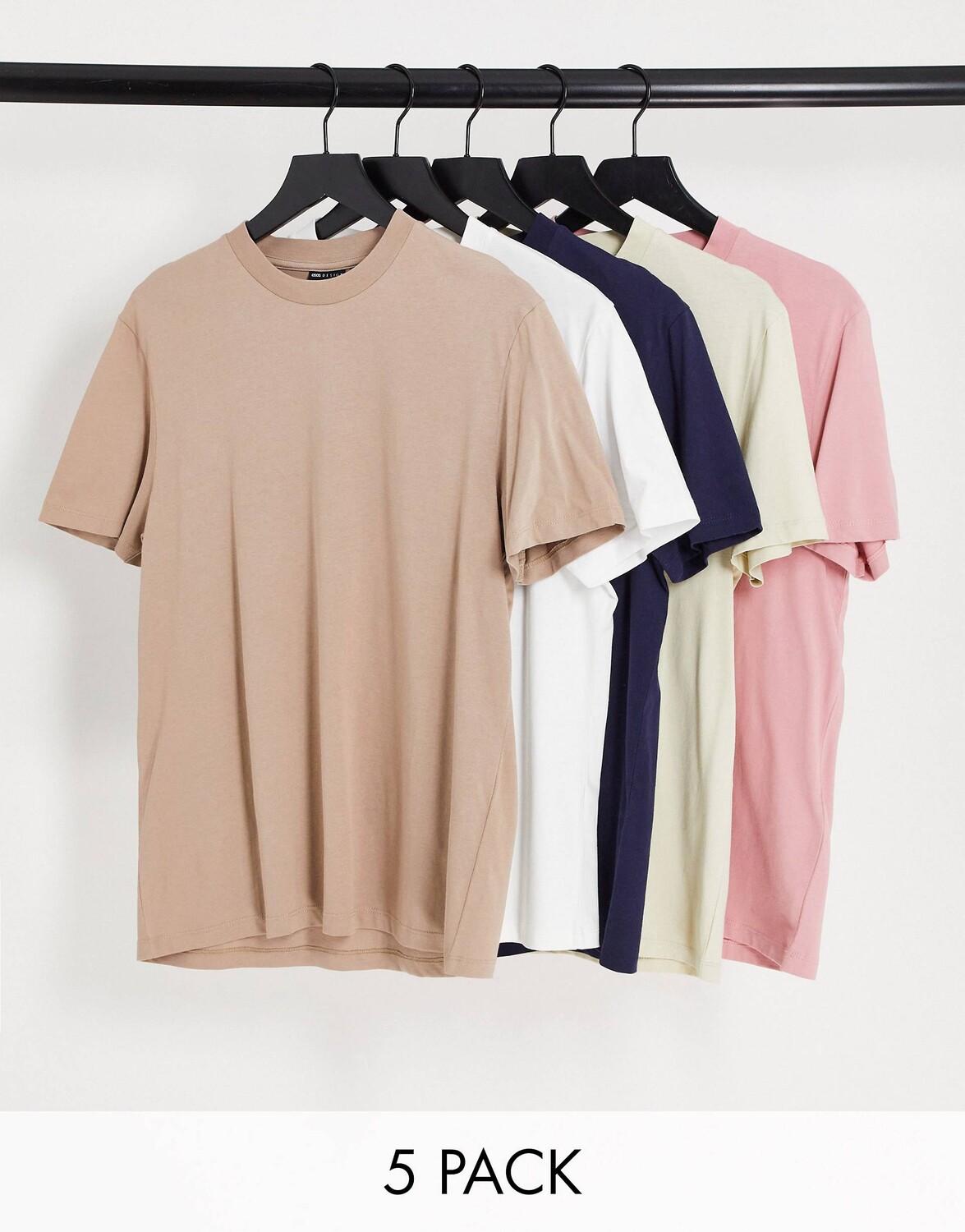 

Разноцветная футболка с круглым вырезом ASOS DESIGN 5 Pack