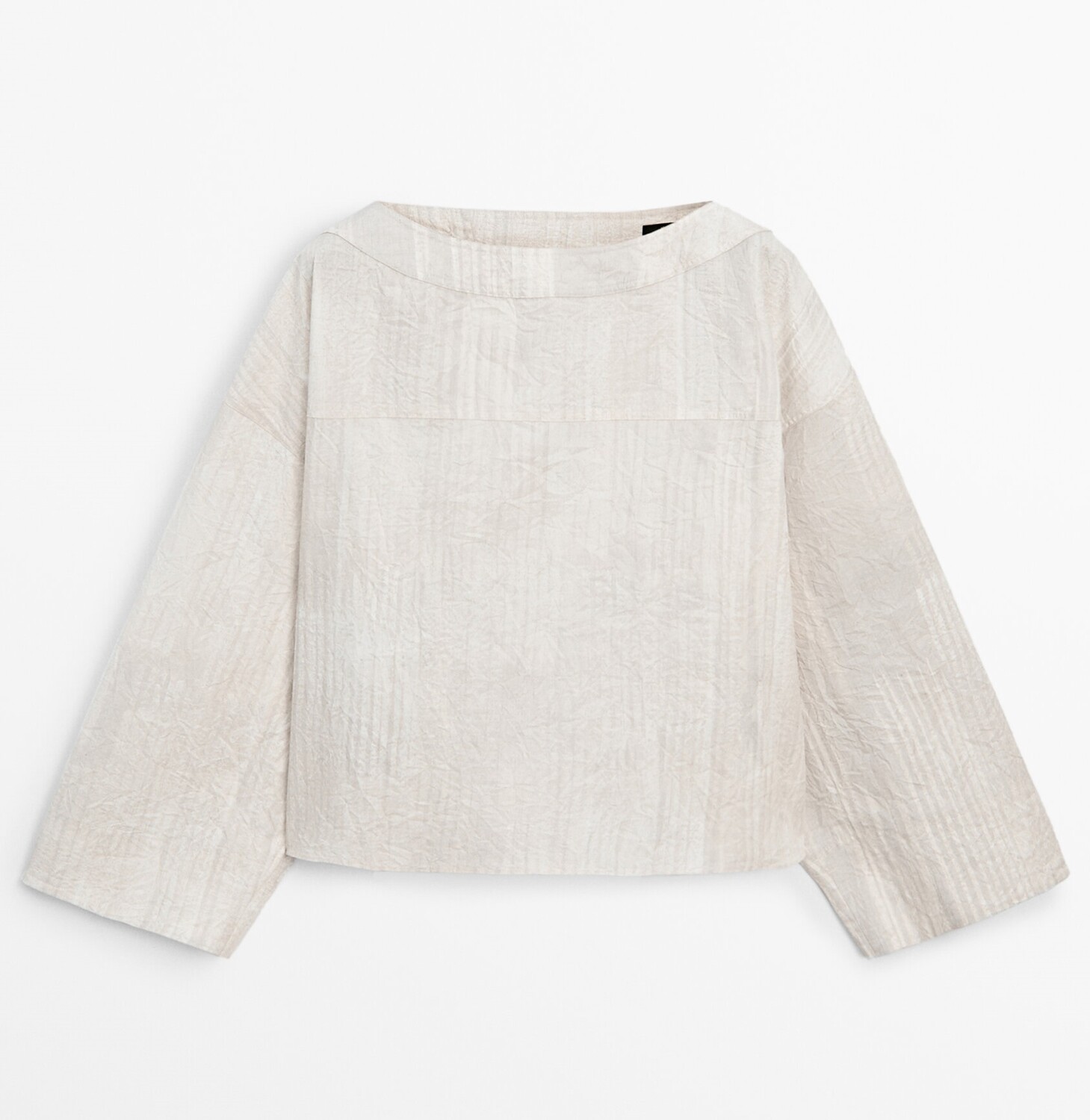 

Блуза Massimo Dutti Creased-effect Printed, светло-бежевый