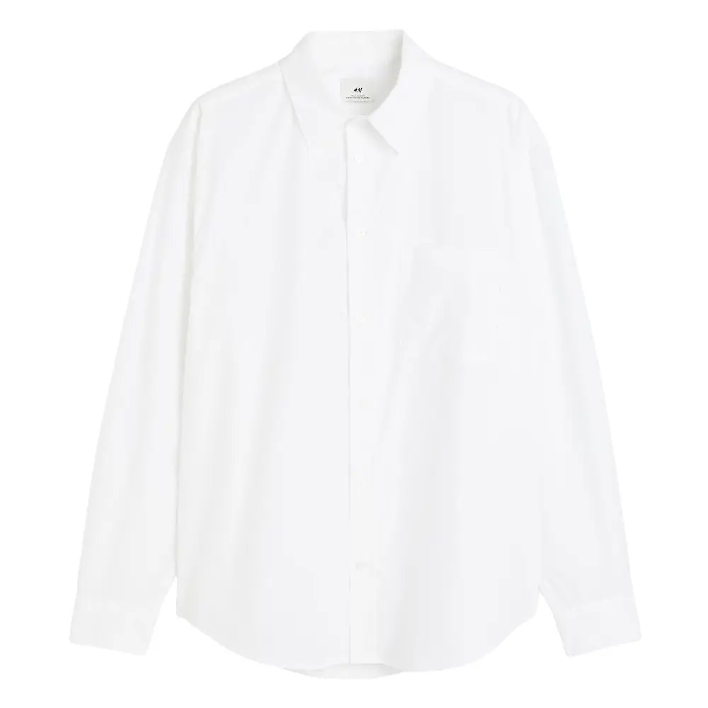 

Рубашка H&M Relaxed Fit Poplin, белый