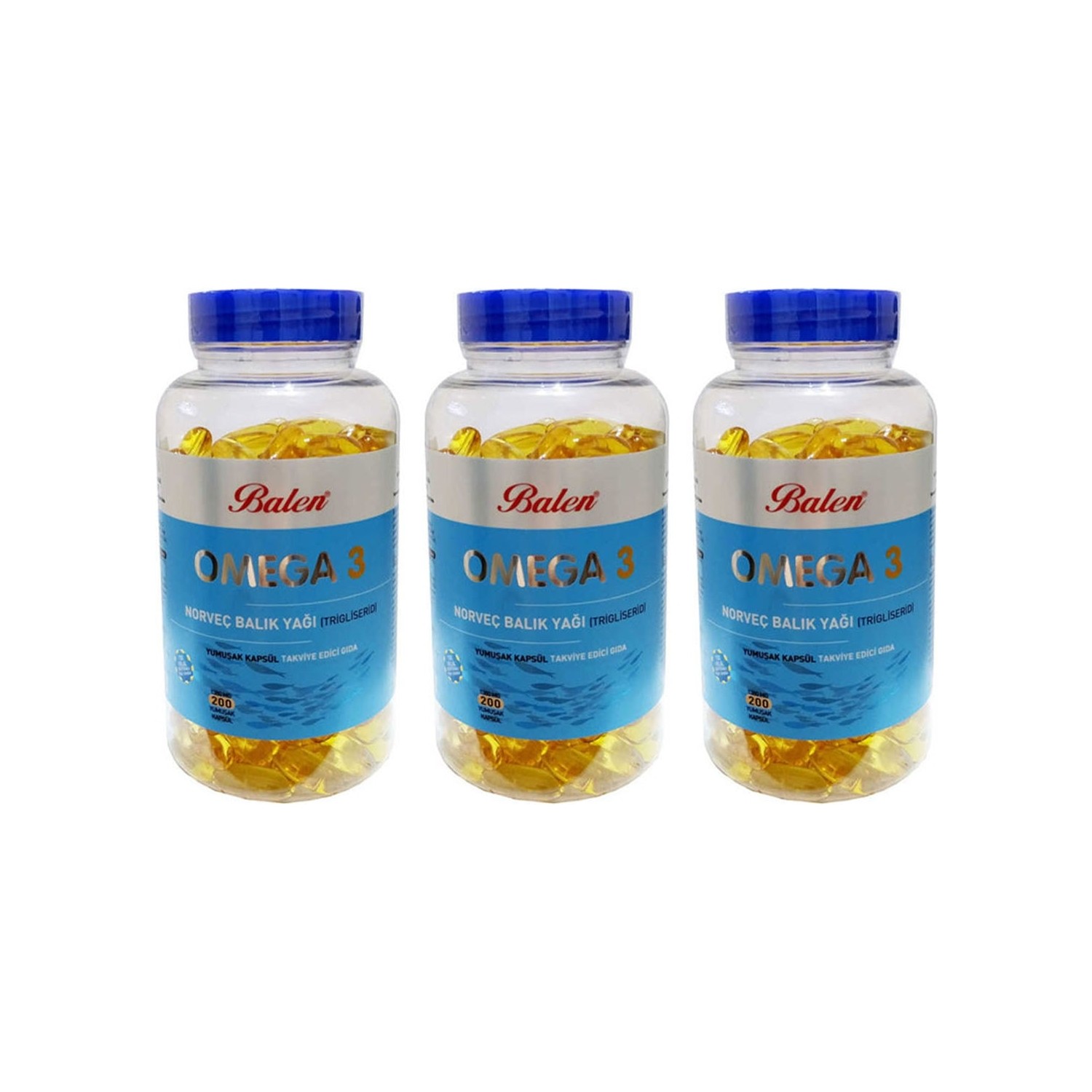 цена Рыбий жир Balen Omega 3, 200 капсул, 1380 мг, 3 штуки