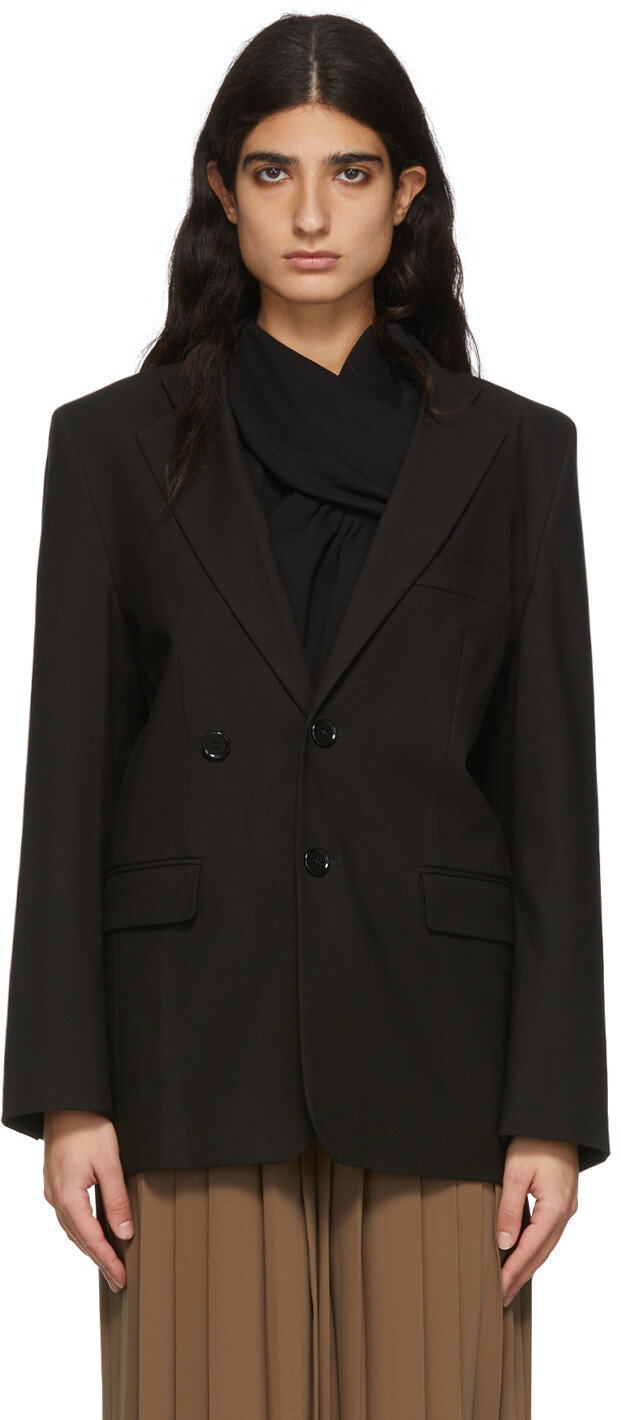 

Черный льняной пиджак MM6 Maison Margiela