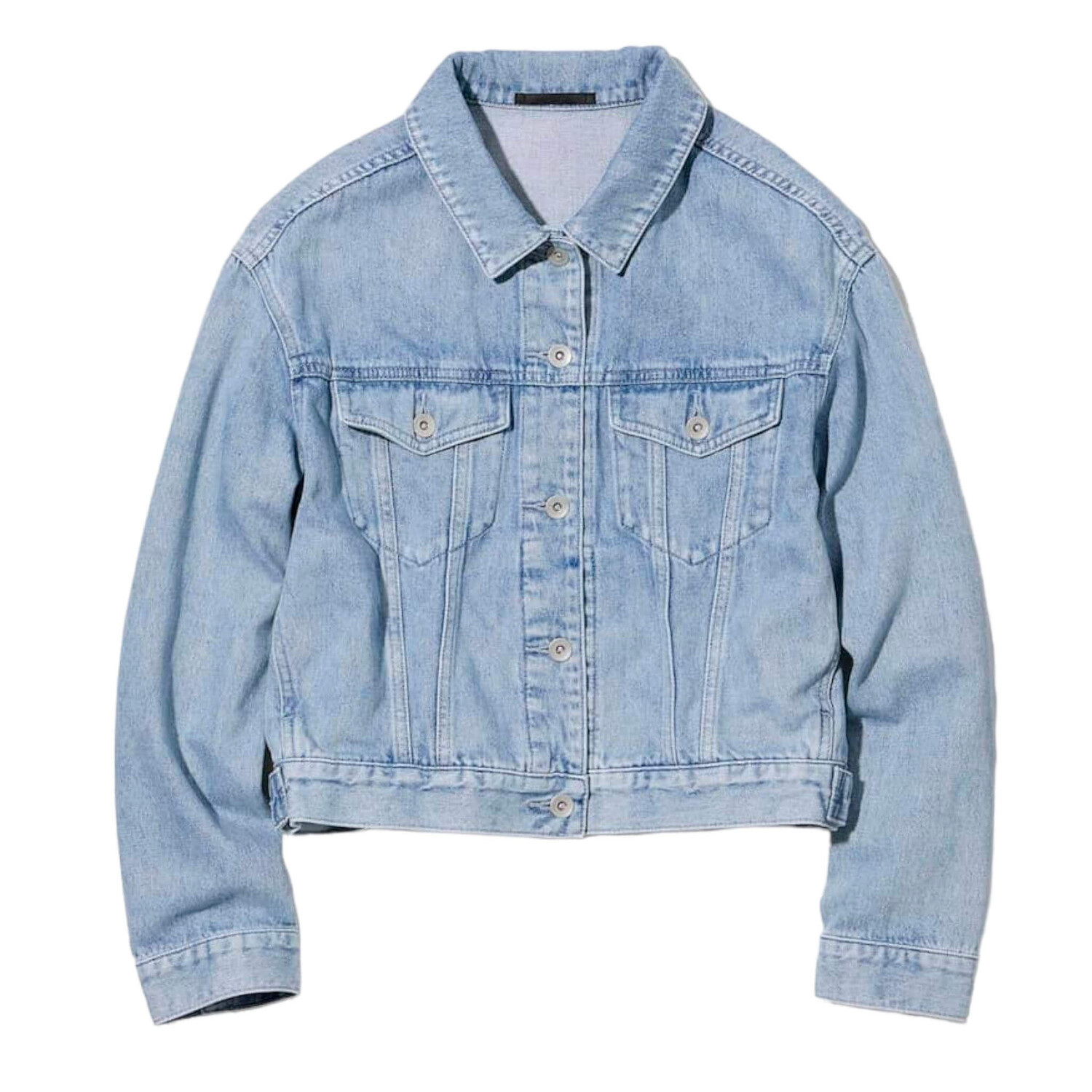 

Джинсовая короткая куртка Uniqlo Denim Short, голубой, Синий