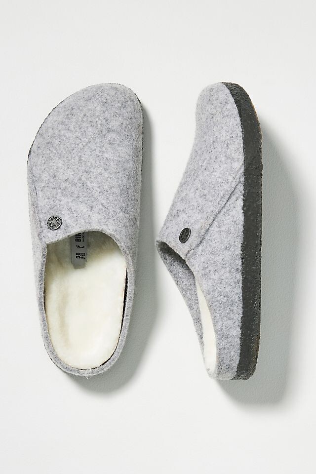 

Сабо Birkenstock Zermatt из овчины, светло-серый
