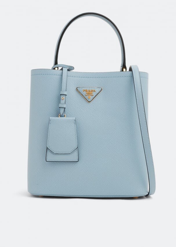 

Сумка PRADA Panier medium leather bag, синий