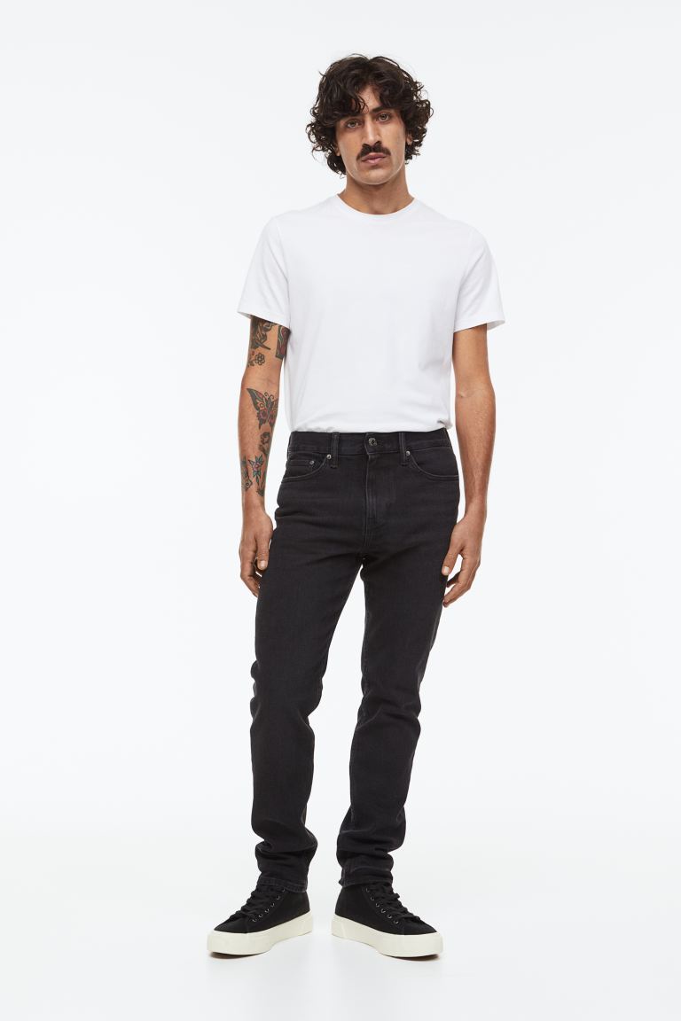 Узкие джинсы H&M, черный