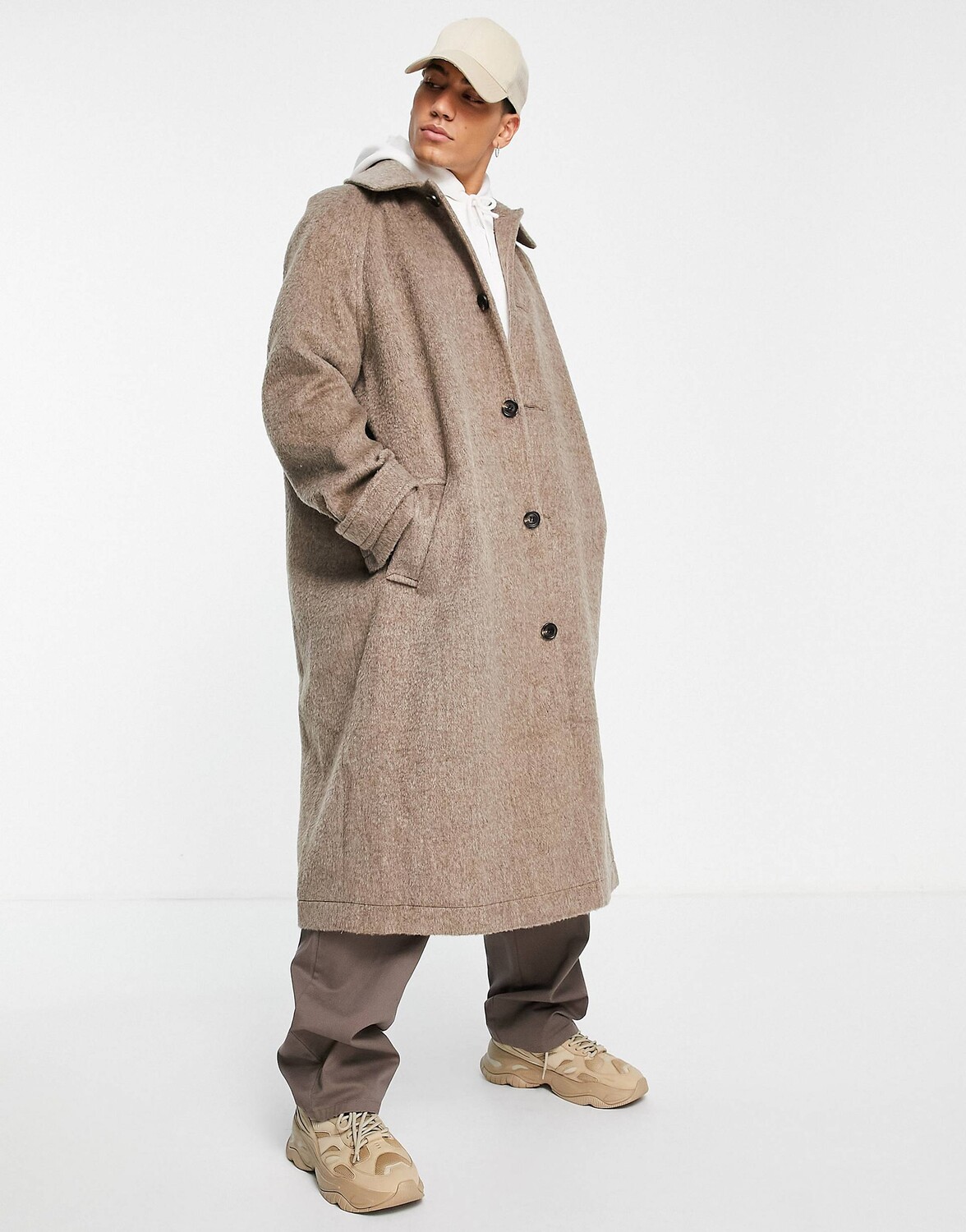 

Коричневое пальто с текстурой оверсайз ASOS DESIGN ASOS DESIGN, Коричневый