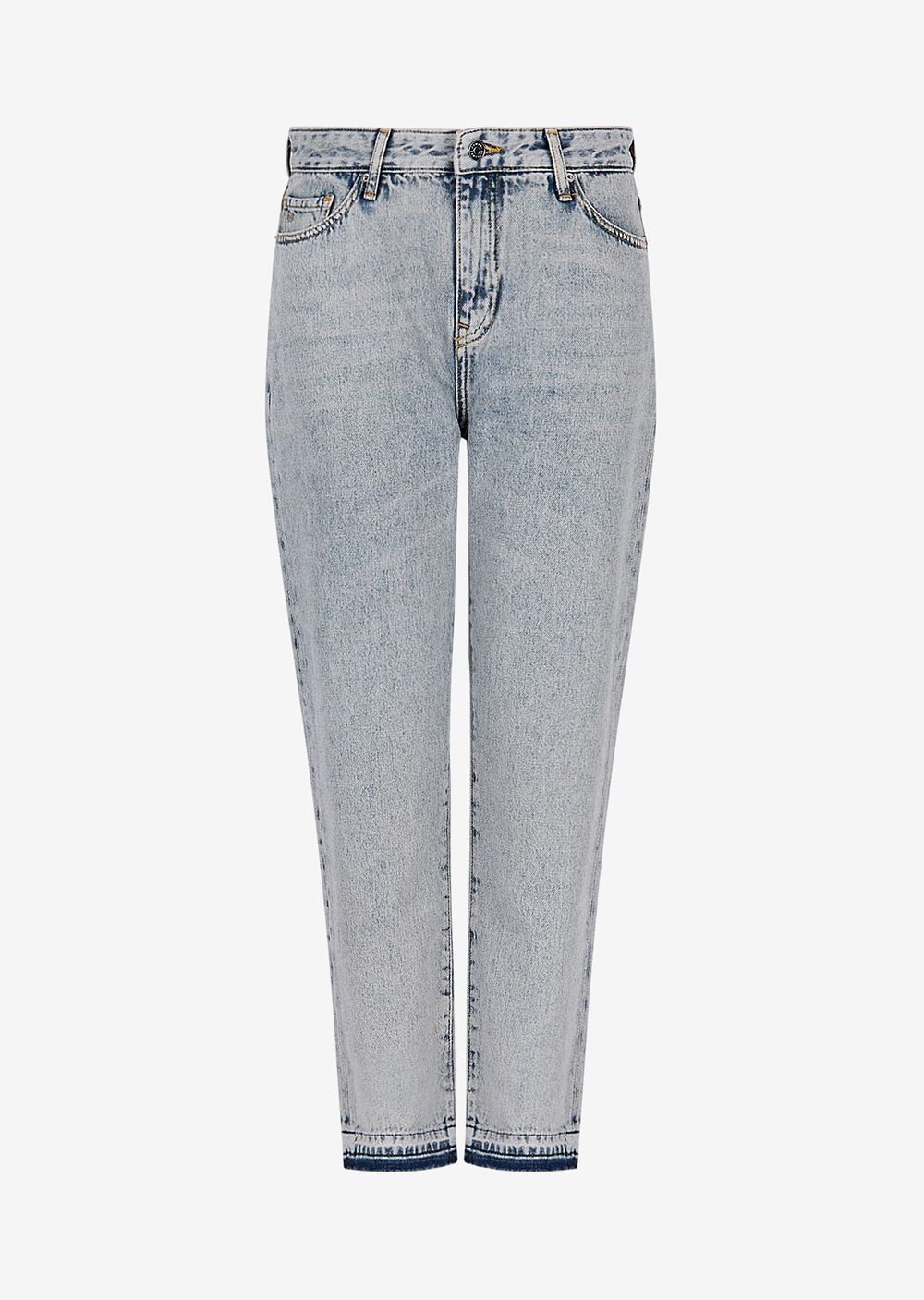 

Укороченные джинсы бойфренды J16 из хлопкового денима Armani Exchange, синий