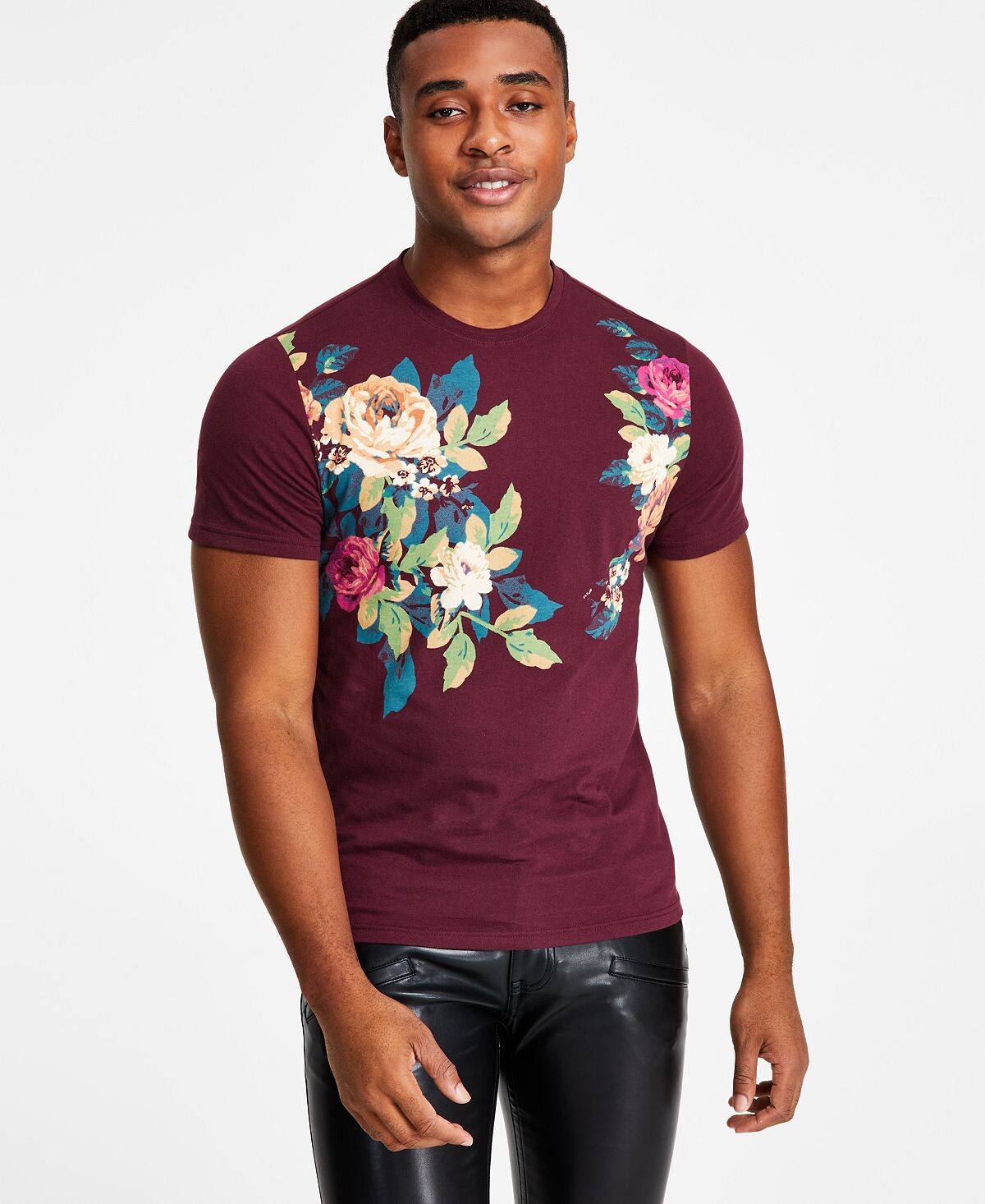 

Мужская футболка andres с цветочным рисунком, созданная для macy's INC International Concepts