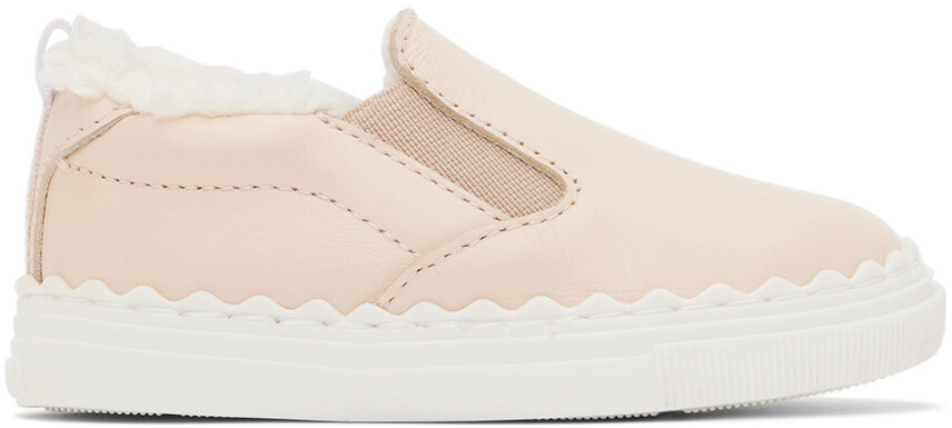

Детские розовые кроссовки из искусственной овчины Chloé