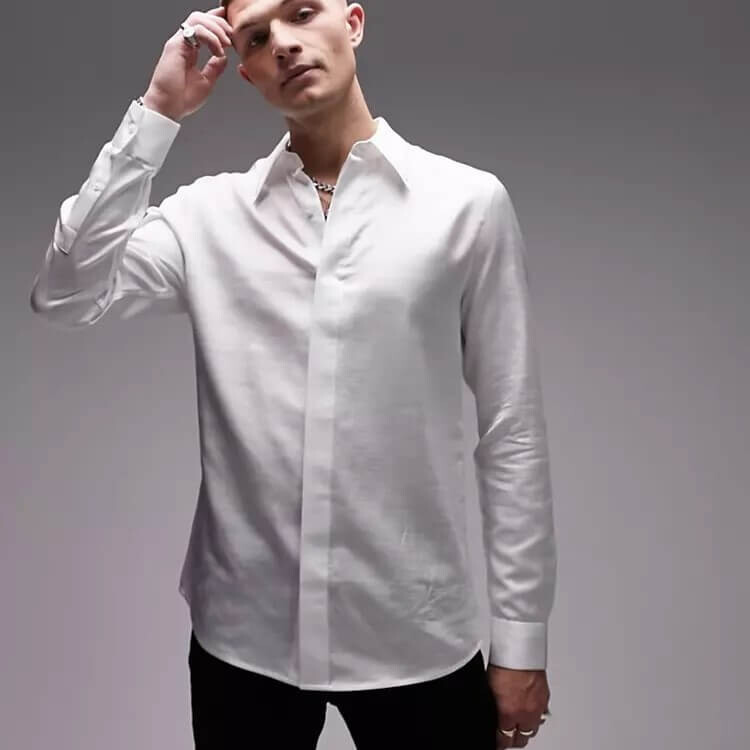 

Рубашка Topman Long Sleeve Regular, белый