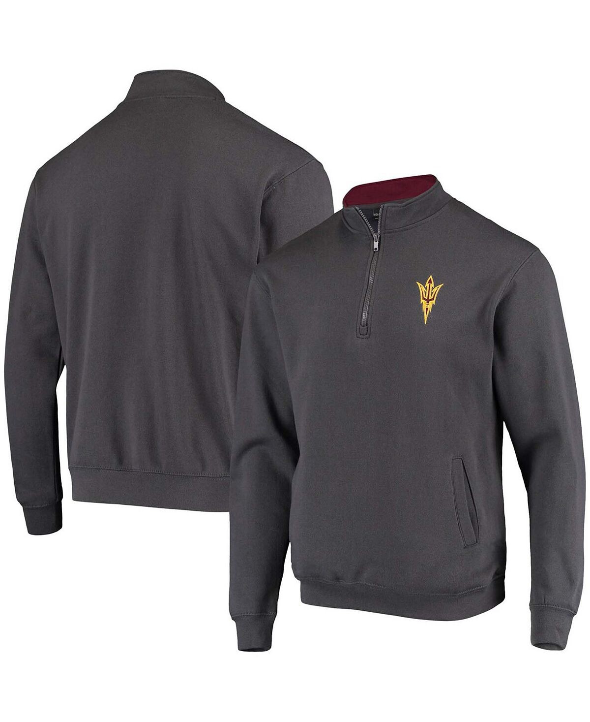 

Темно-серая мужская куртка arizona state sun devils tortugas logo с молнией на четверть Colosseum, мульти