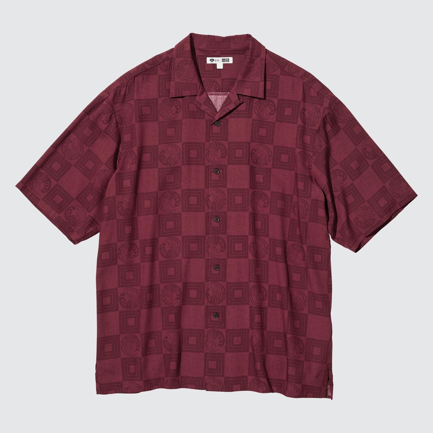 

Рубашка Uniqlo Kabuki Printed Short Sleeved, красный