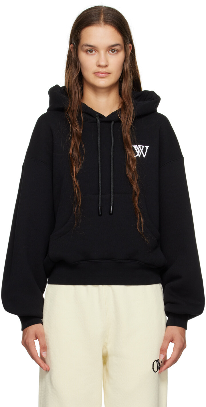 

Off-White Черный худи из флока