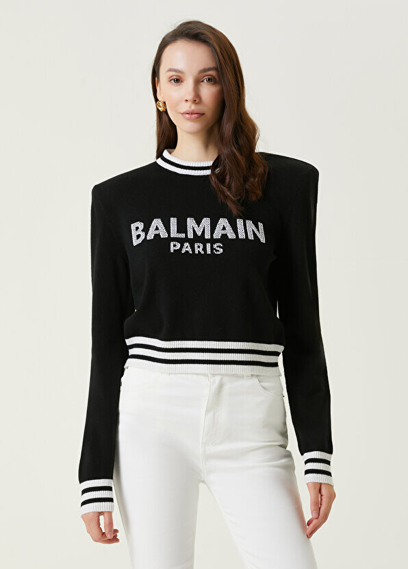 

Черный шерстяной свитер Balmain