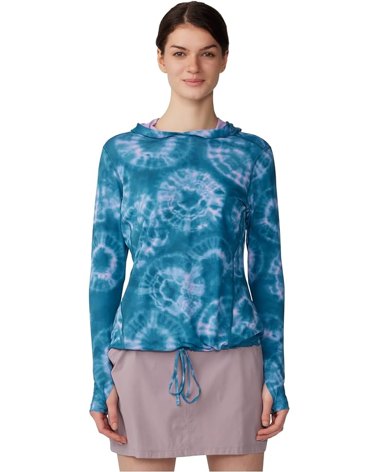 Худи Mountain Hardwear Plus Size Crater Lake Long Sleeve, цвет Baltic Blue Spore Dye Print