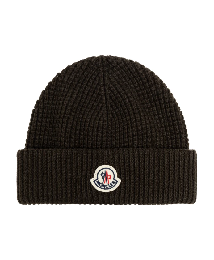 

Шерстяная шапка с логотипом Moncler, зеленый