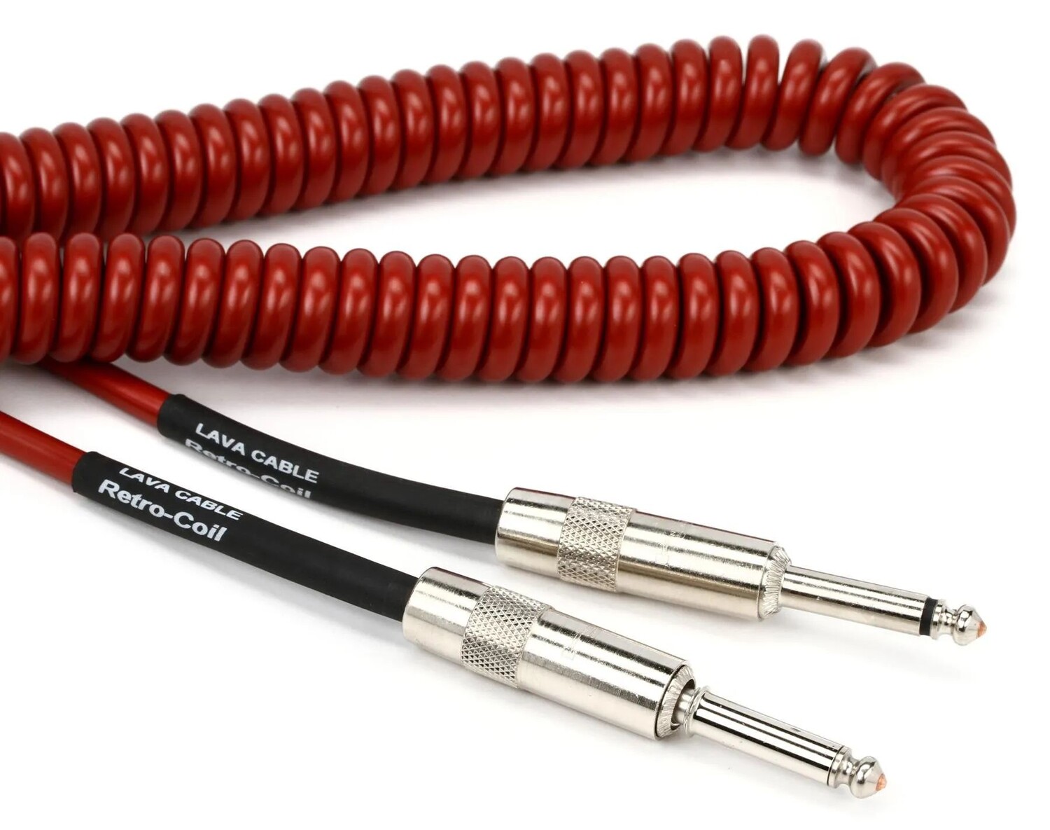 

Лавовый кабель LCRCMRS Retro Coil, прямой и прямой бесшумный инструментальный кабель — 20 футов, красный металлик
