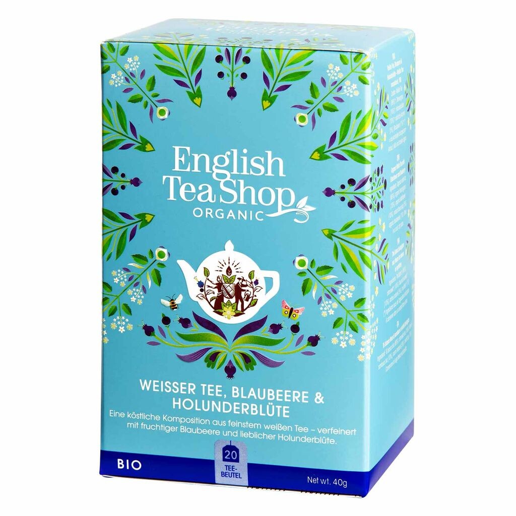 

ETS - Белый чай, черника и бузина, органический, 20 чайных пакетиков English Tea Shop