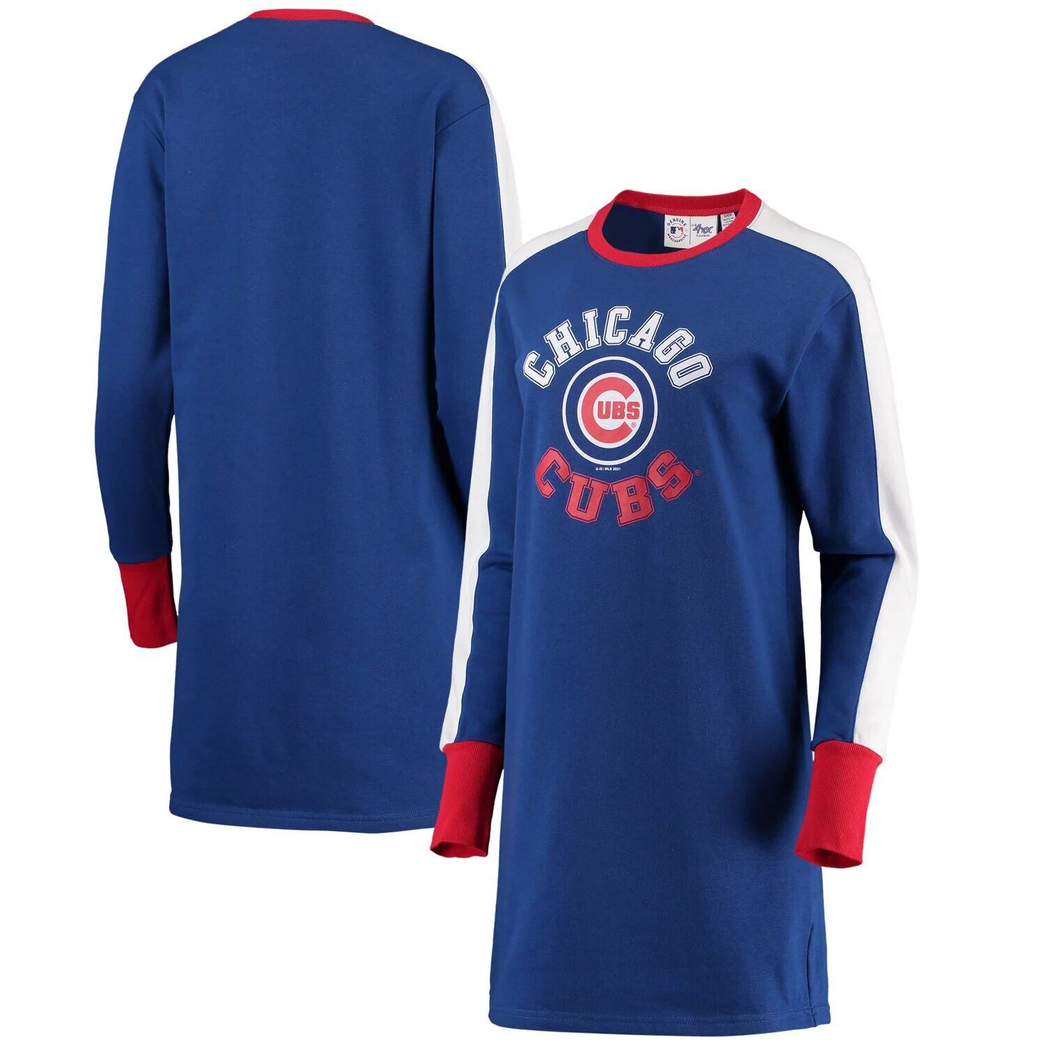 

Женское платье G-III 4Her by Carl Banks Royal Chicago Cubs Hurry Up Offense с длинным рукавом G-III