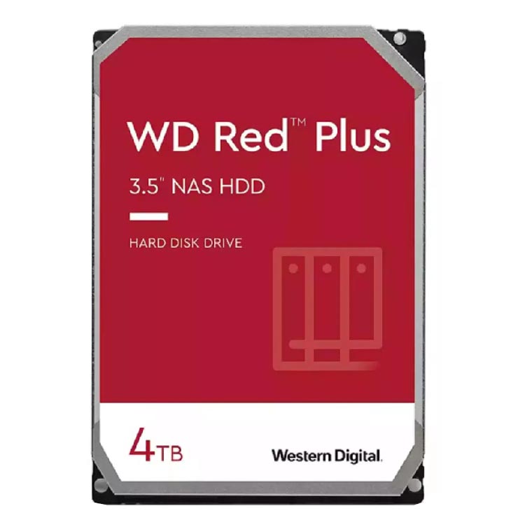 Жесткий диск Western Digital WD Red Plus 4Tb, 3.5'', WD40EFZX western digital жесткий диск 4tb wd red plus wd40efpx 3 5 5400 rpm 128mb sata iii nas edition замена wd40efzx